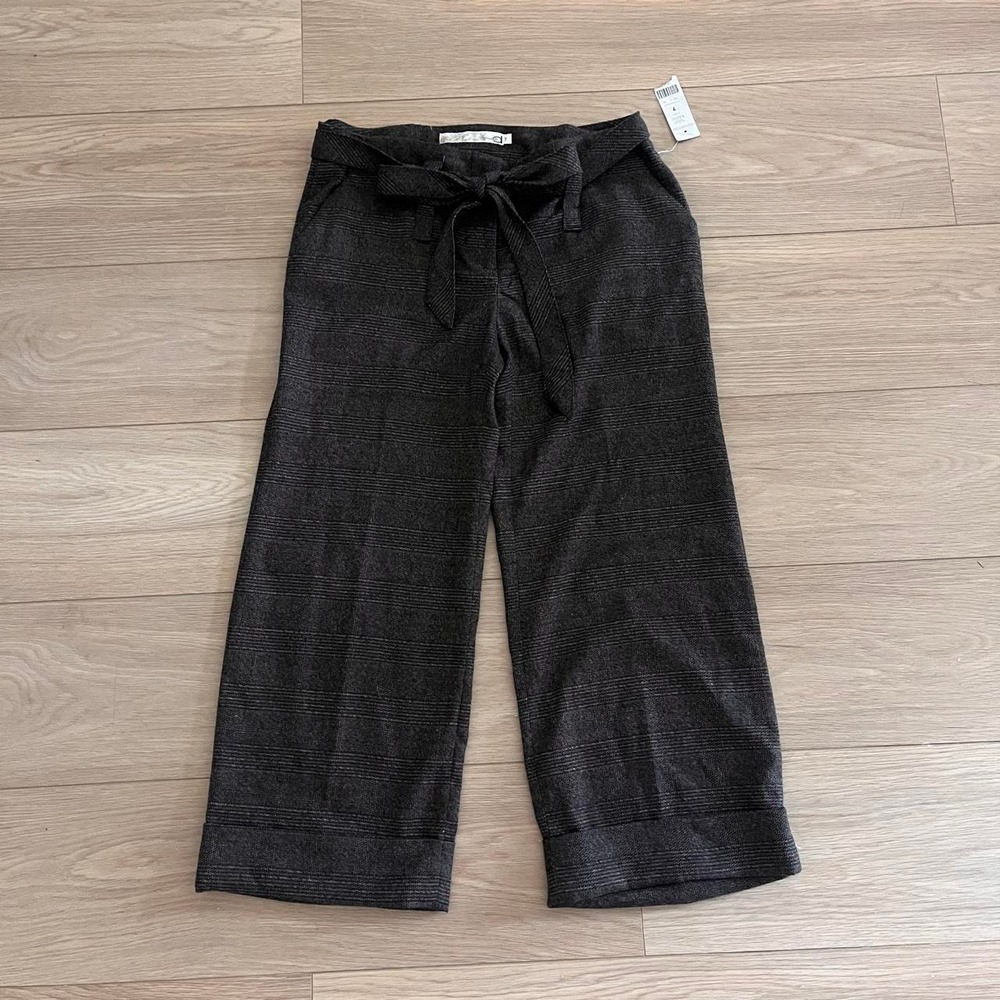 Deadstock NWT Dynamite Plaid Tie Waist Wide Leg Crop Capris Women 7 Old Money